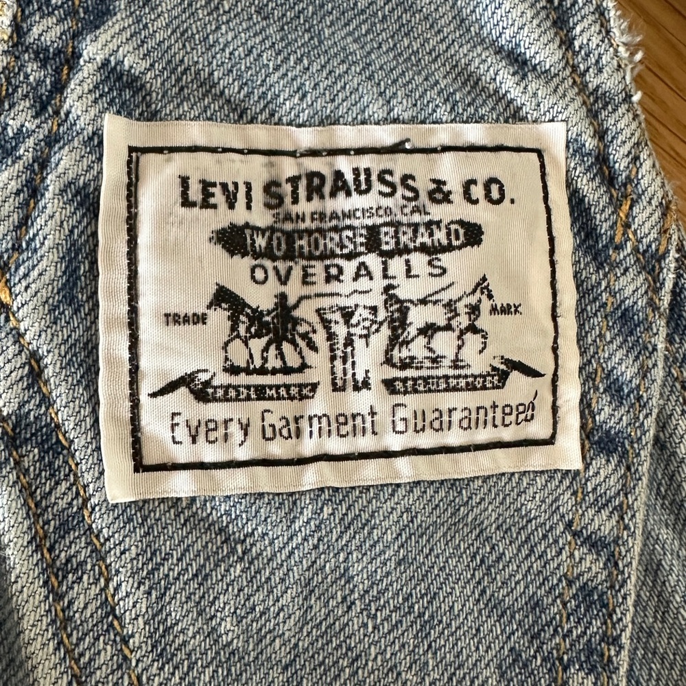 Women’s Levi Strauss Blue Denim Overalls Size Large - Picture 3 of 6